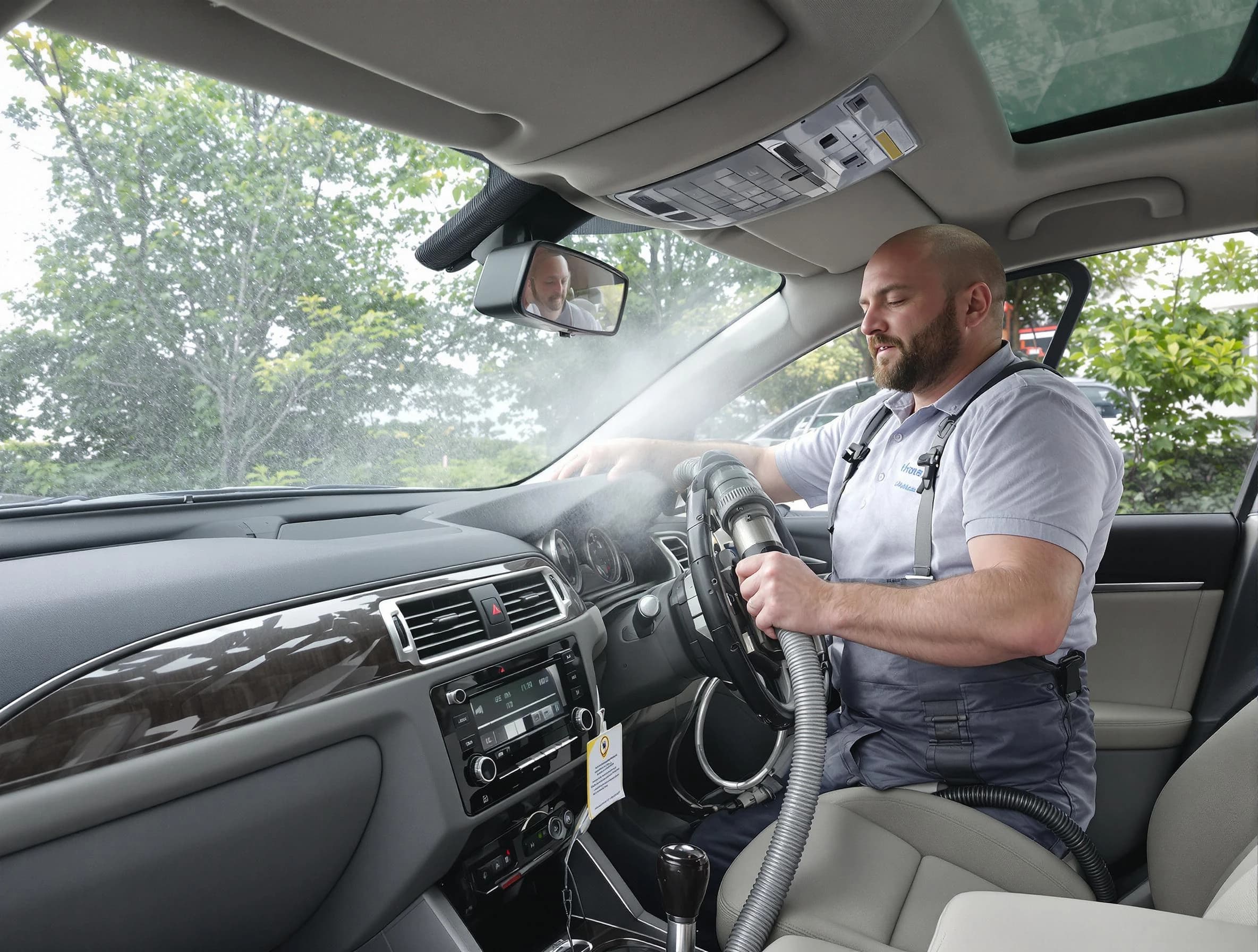 Stonegate Air Duct Cleaning specialist performing professional car duct cleaning in Stonegate