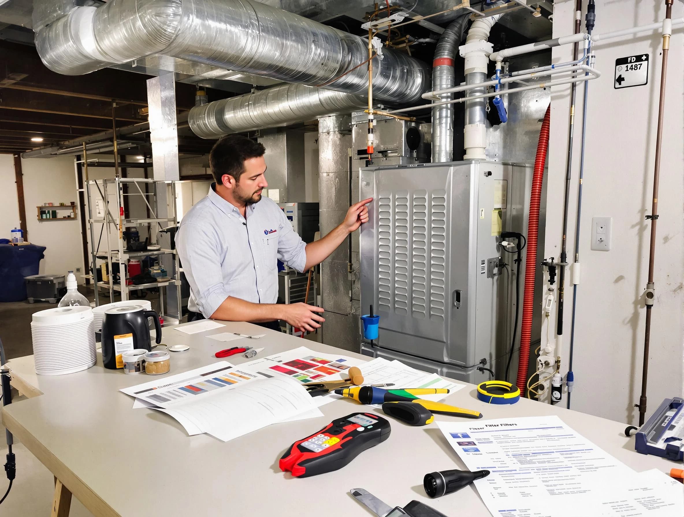 Stonegate Air Duct Cleaning inspector conducting detailed filter system evaluation using professional diagnostic tools in Stonegate